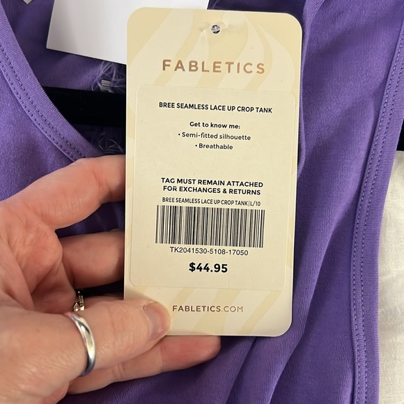 BNWT Fabletics Bree Seamless Lace Up Crop Tank - Picture 3 of 6